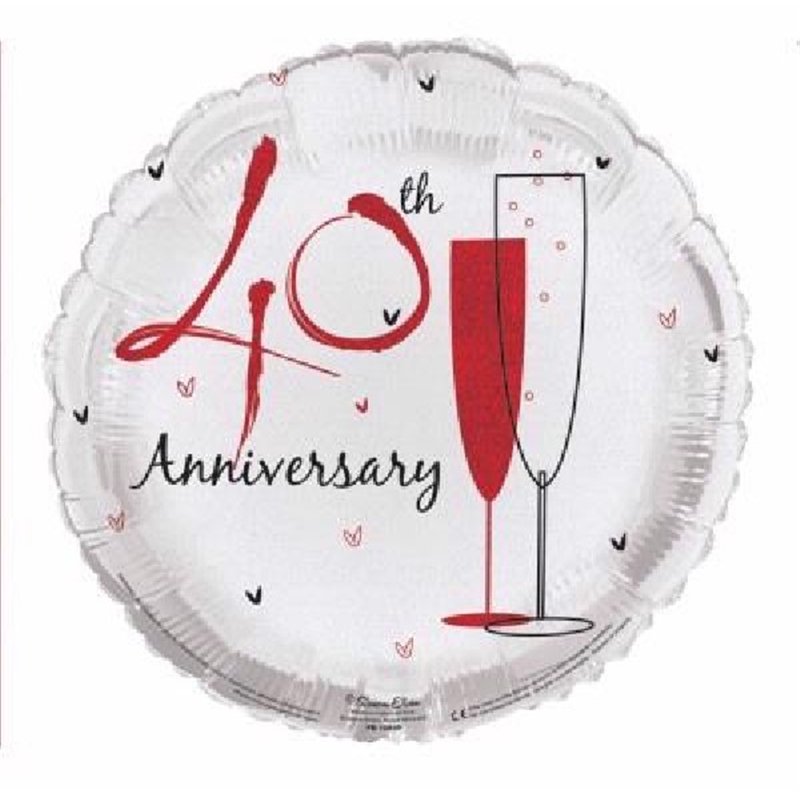 18IN 40TH ANNIVERSARY FOIL BALLOON