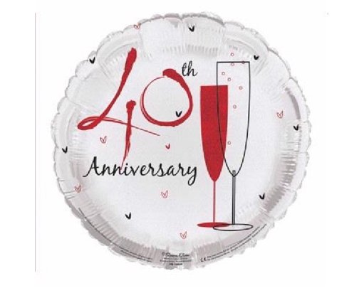 18IN 40TH ANNIVERSARY FOIL BALLOON