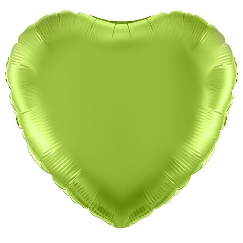 18IN LIME GREEN HEART FOIL BALLOON