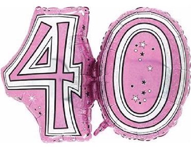 28IN 40TH PINK FOIL BALLOON