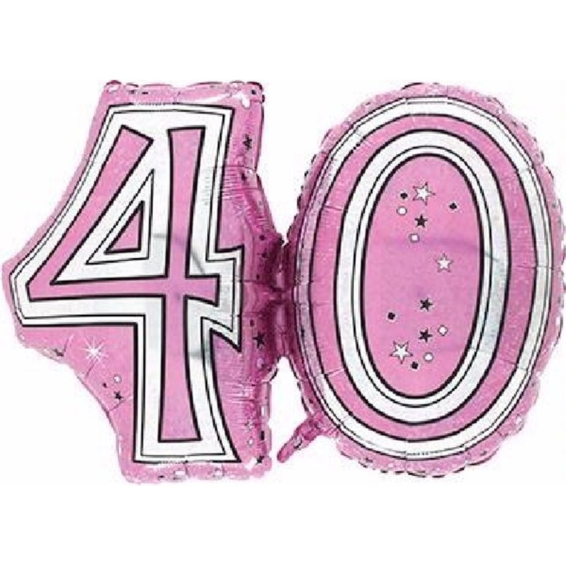 28IN 40TH PINK FOIL BALLOON