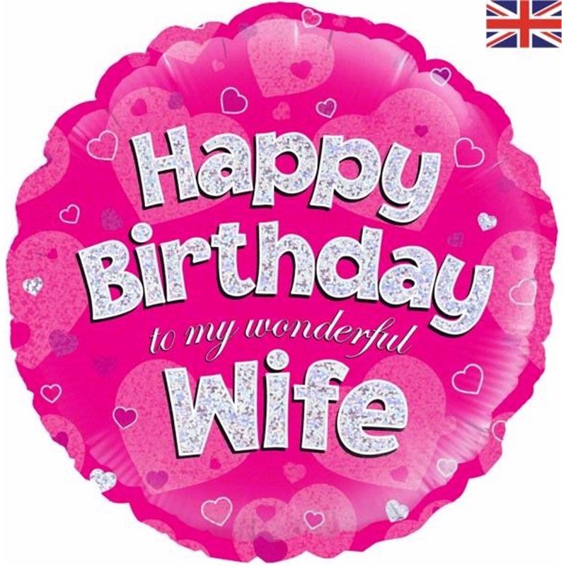 18IN WIFE B/DAY FOIL BALLOON