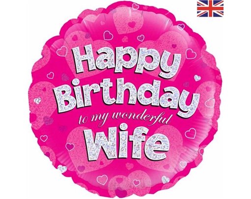 18IN WIFE B/DAY FOIL BALLOON