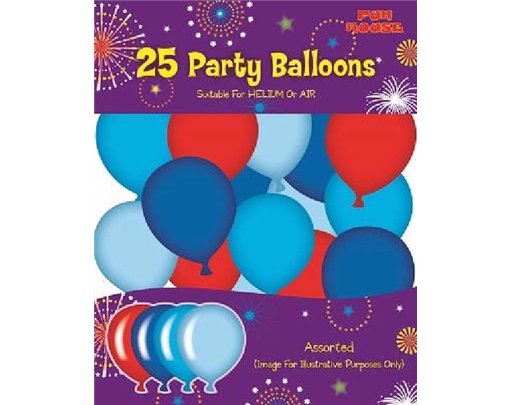 (25) BLUE PARTY BALLOONS  6S