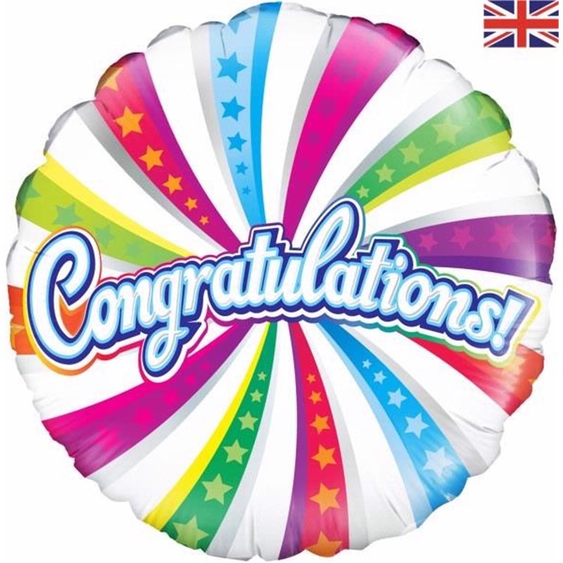 18IN CONGRATS SWIRL FOIL