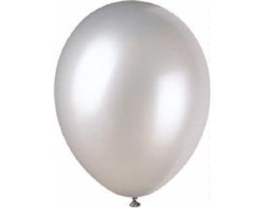 (8) 12IN SHIMMER SILVER PEARLISED BALLOONS