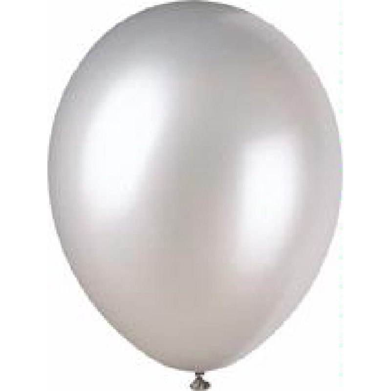 (8) 12IN SHIMMER SILVER PEARLISED BALLOONS