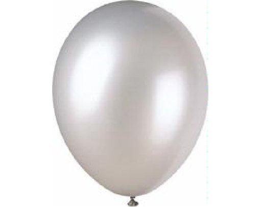 (8) 12IN SHIMMER SILVER PEARLISED BALLOONS