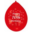 (10) 22CM 70TH B/DAY BALLOONS  6S