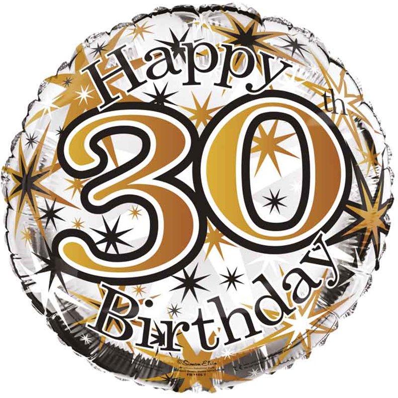 18IN 30TH B/DAY MALE FOIL BALLOON