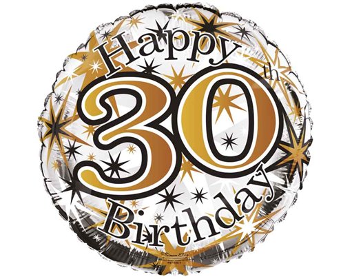18IN 30TH B/DAY MALE FOIL BALLOON