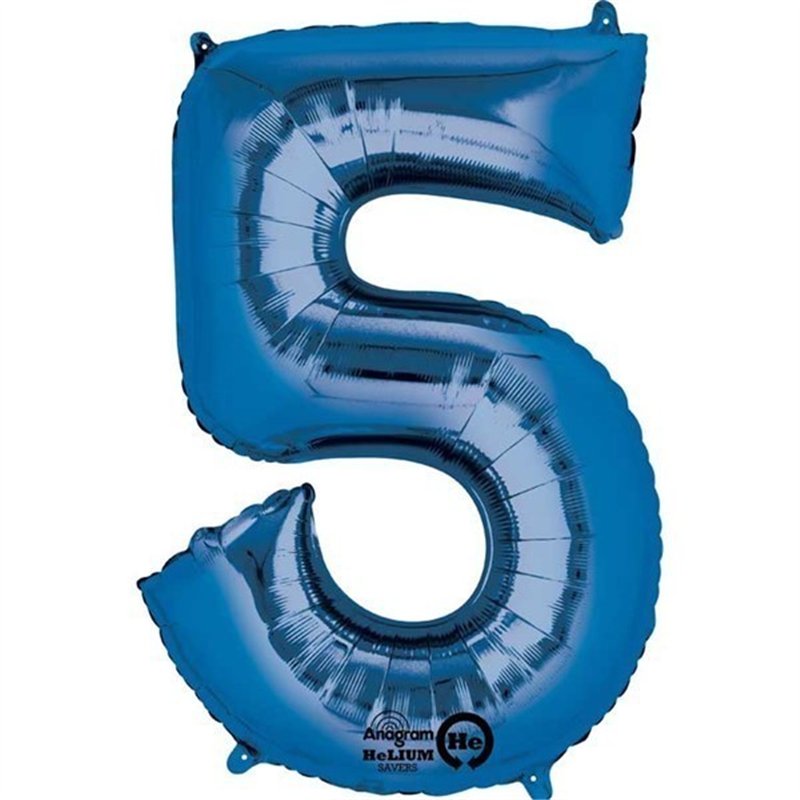 BLUE NO. 5 SUPERSHAPE FOIL BALLOON