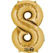GOLD NO. 8 SUPERSHAPE FOIL BALLOON