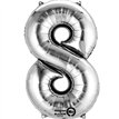 SILVER NO. 8 SUPERSHAPE FOIL BALLOON