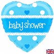 18IN BABY SHOWER BLUE HEART HOLO FO