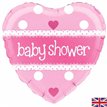 18IN BABY SHOWER HEART PINK HOLO FO