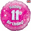 18IN 11TH B/DAY PINK HOLO FOIL