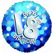 18IN SPARKLE BLUE 18TH FOIL BALLOON