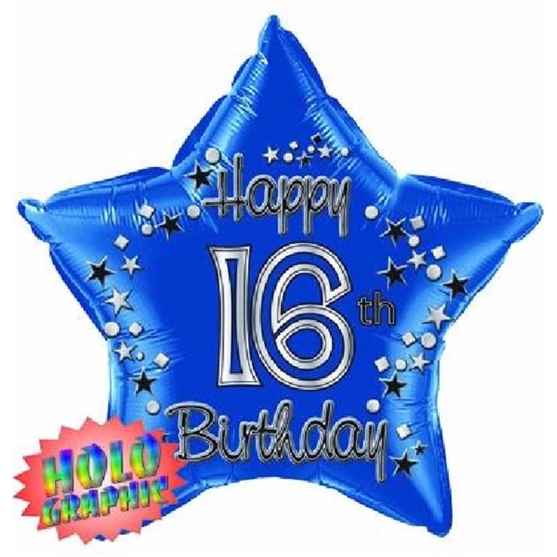 22IN 16TH BLUE FOIL BALLOON