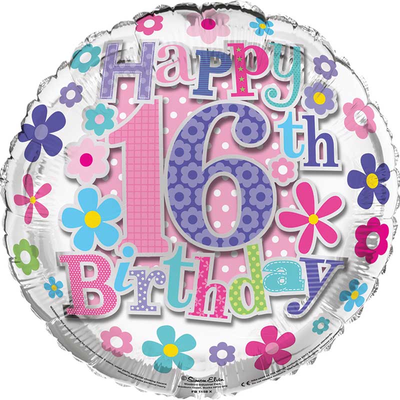 18IN SWEET 16 FOIL BALLOON