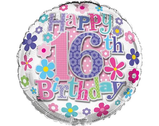 18IN SWEET 16 FOIL BALLOON