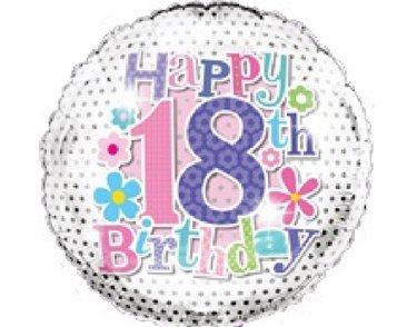 18TH B/DAY 18IN FOIL BALLOON