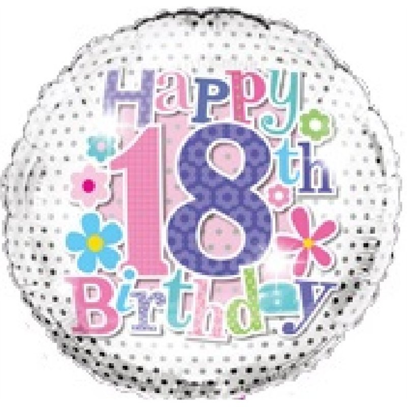 18TH B/DAY 18IN FOIL BALLOON