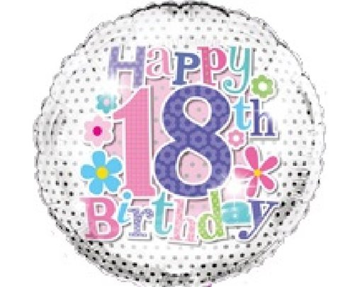 18TH B/DAY 18IN FOIL BALLOON