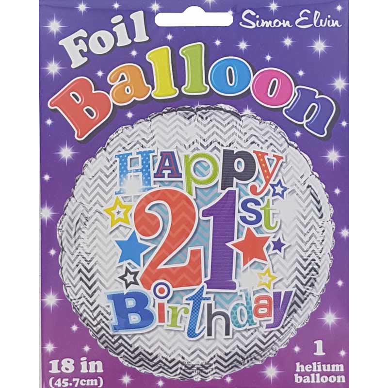 18in 21ST B/DAY FOIL BALLOON