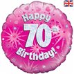18IN 70TH B/DAY PINK HOLO FOIL