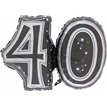 28IN 40TH BLACK FOIL BALLOON