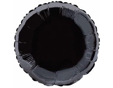 BLACK ROUND 18IN FOIL BALLOON