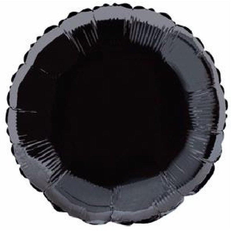 BLACK ROUND 18IN FOIL BALLOON