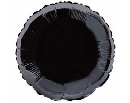 BLACK ROUND 18IN FOIL BALLOON
