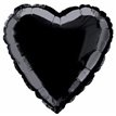 BLACK HEART 18IN FOIL BALLOON