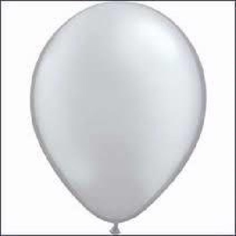 100PK 5in METALLIC SILVER QUALATEX
