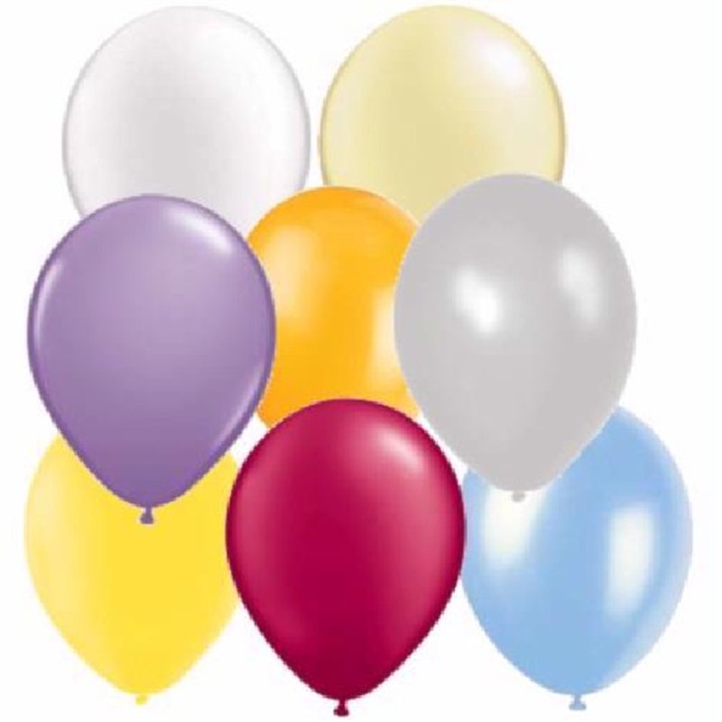 (8) 12IN ASST PASTEL PEARLISED BALLOONS