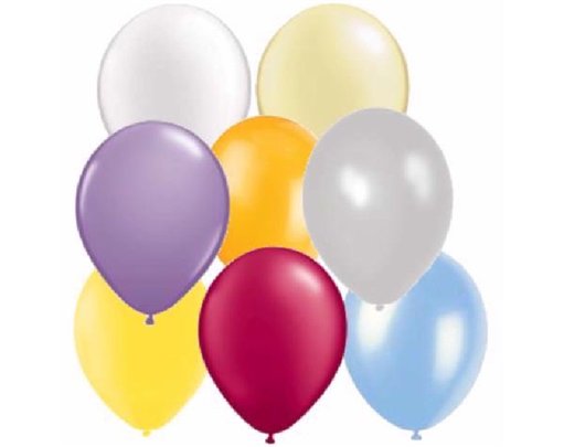 (8) 12IN ASST PASTEL PEARLISED BALLOONS