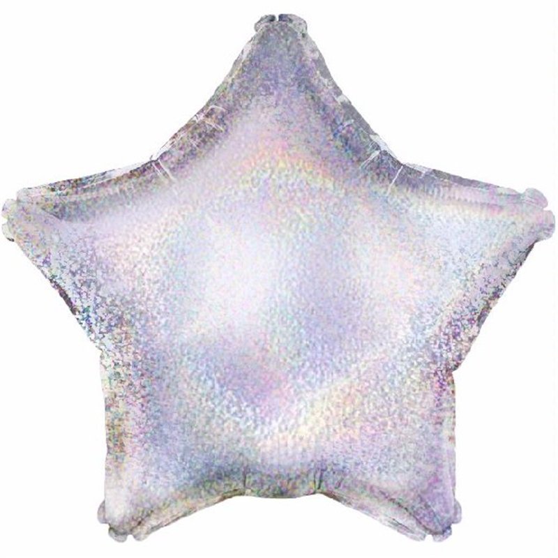 SILVER HOLOGRAPHIC STAR 19IN FOIL