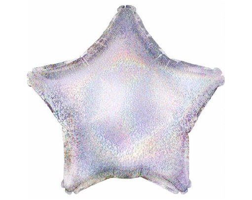 SILVER HOLOGRAPHIC STAR 19IN FOIL