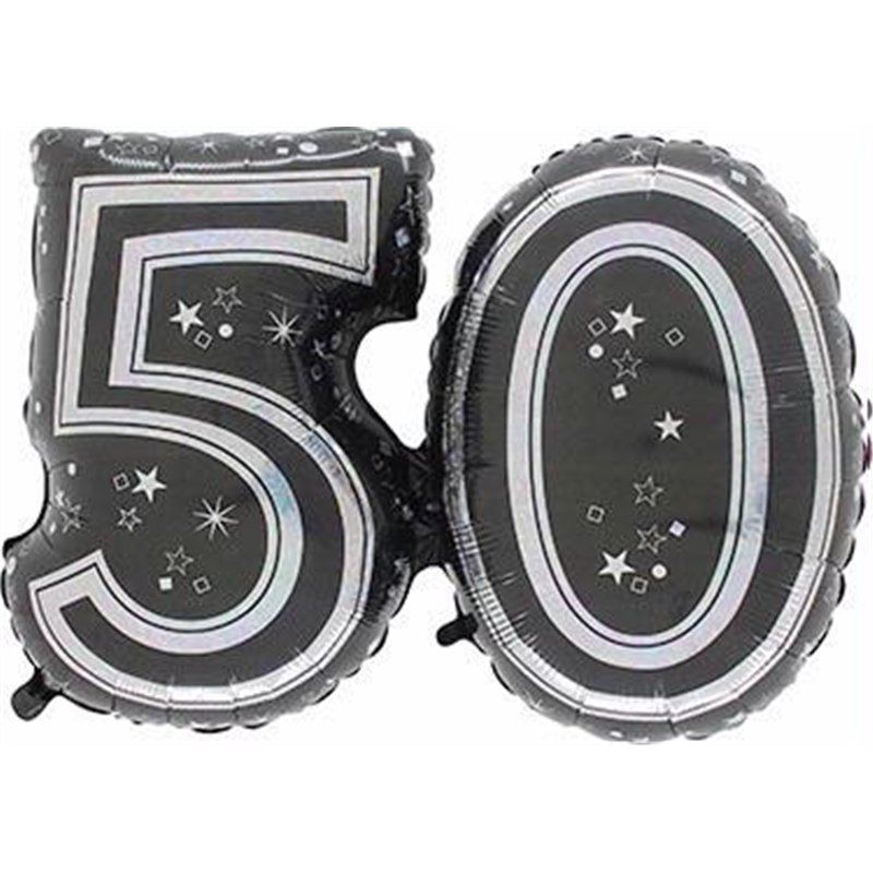 28IN 50TH BLACK FOIL BALLOON