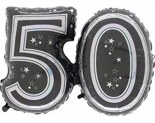 28IN 50TH BLACK FOIL BALLOON