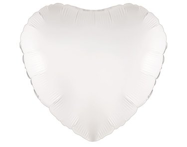 18IN WHITE HEART FOIL BALLOON