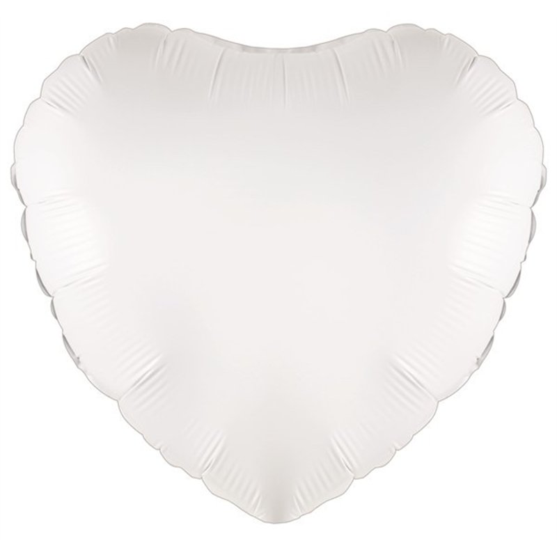 18IN WHITE HEART FOIL BALLOON