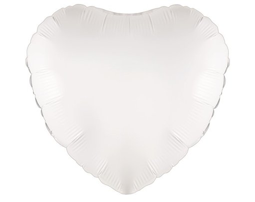 18IN WHITE HEART FOIL BALLOON