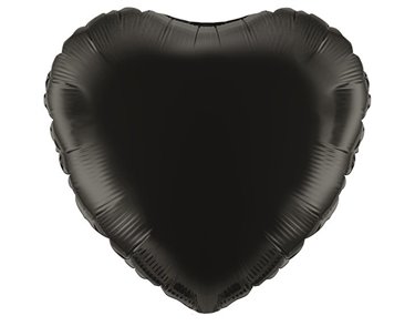 18IN BLACK HEART SHAPE FOIL BALLOON