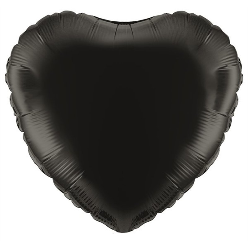 18IN BLACK HEART SHAPE FOIL BALLOON