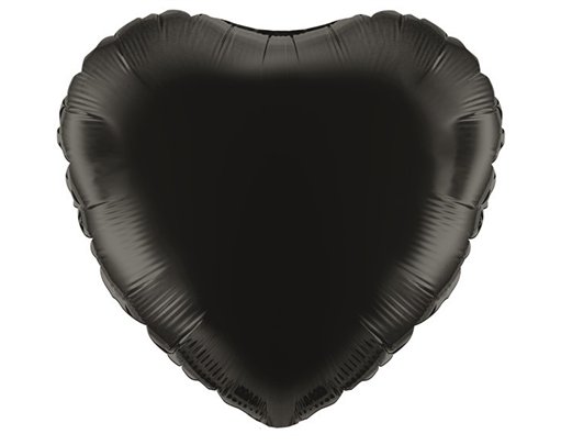 18IN BLACK HEART SHAPE FOIL BALLOON