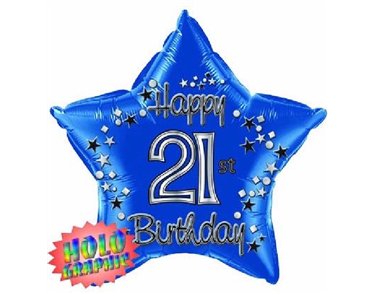 22IN 21ST BLUE FOIL BALLOON