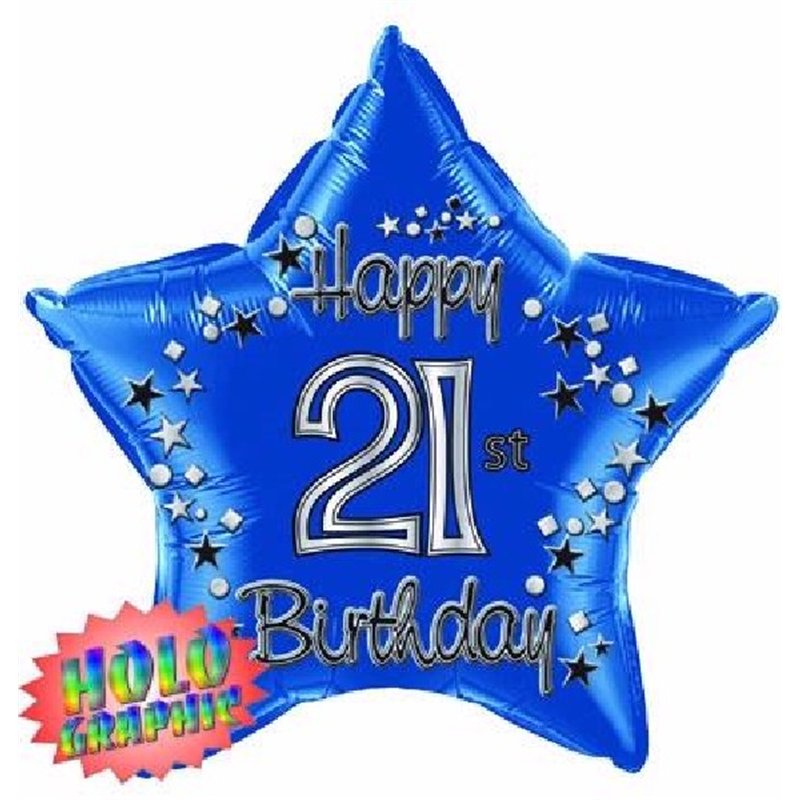 22IN 21ST BLUE FOIL BALLOON